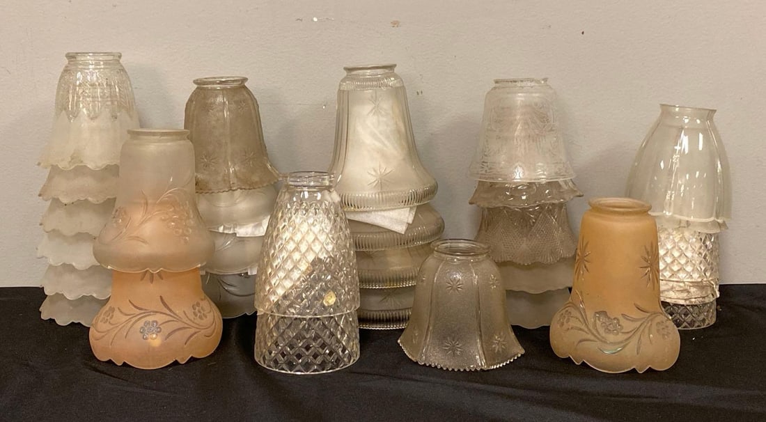 Group of Assorted Glass Lamp Shades (1 of 3)
