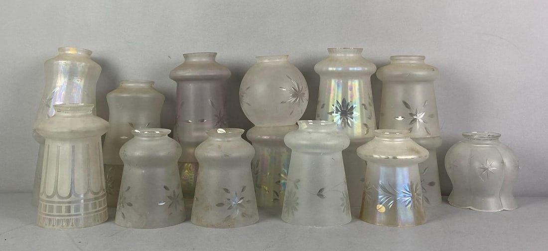 Group of Frosted Glass Lamp Shades (1 of 3)