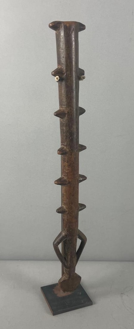 African Tribal Hand Carved Fly Whip with Stand (1 of 4)