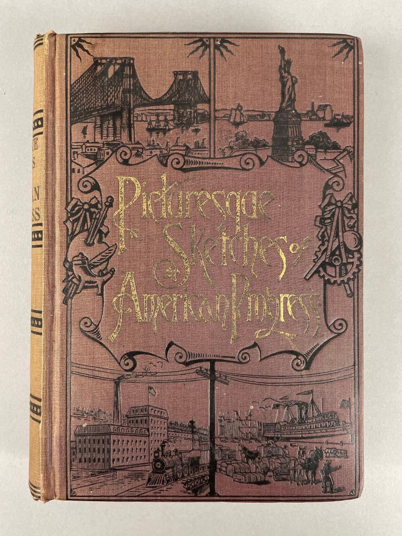 1889 Picturesque Sketches of American Progress Hardcover Book: In-House Shipping Option: If you would like to use our in-house shipping service, please select “Arrange My Own Shipping” when paying your invoice. After payment, our in-house shipping team wi