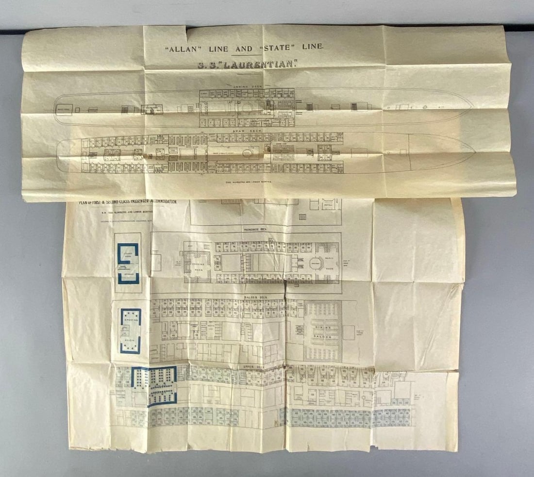 Group of 2 Antique Boat Dealer Blueprints: In-House Shipping Option: If you would like to use our in-house shipping service, please select “Arrange My Own Shipping” when paying your invoice. After payment, our in-house shipping team wi