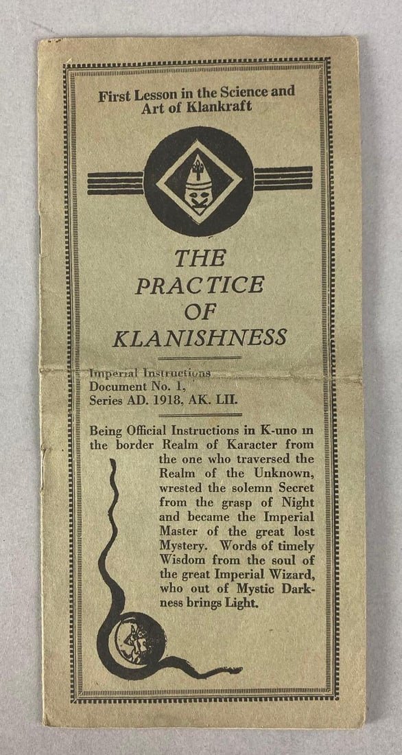 1918 The Practice of Klanishness KKK Booklet Guide: In-House Shipping Option: If you would like to use our in-house shipping service, please select “Arrange My Own Shipping” when paying your invoice. After payment, our in-house shipping team wi