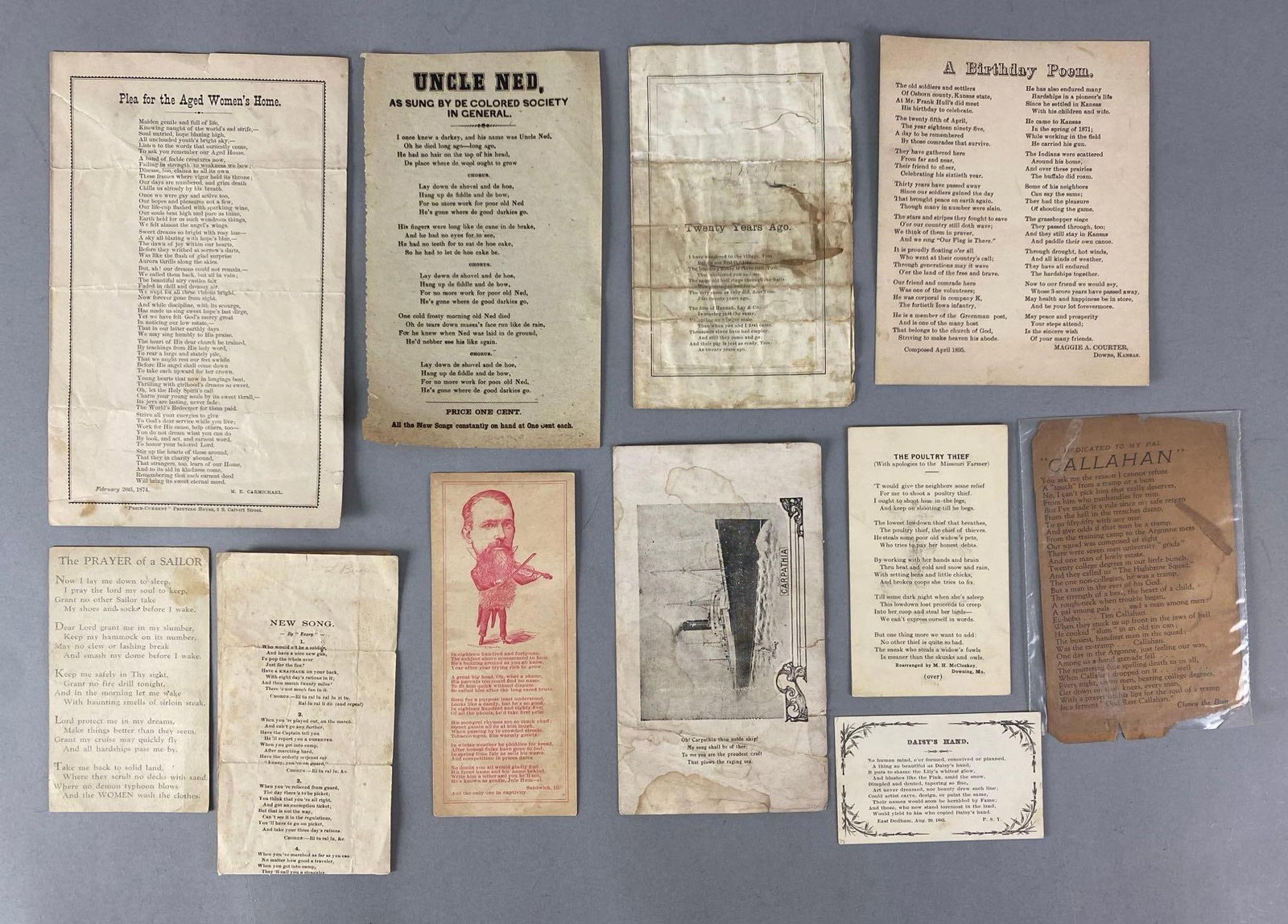 Group of Antique US Civil War Poems: In-House Shipping Option: If you would like to use our in-house shipping service, please select “Arrange My Own Shipping” when paying your invoice. After payment, our in-house shipping team wi