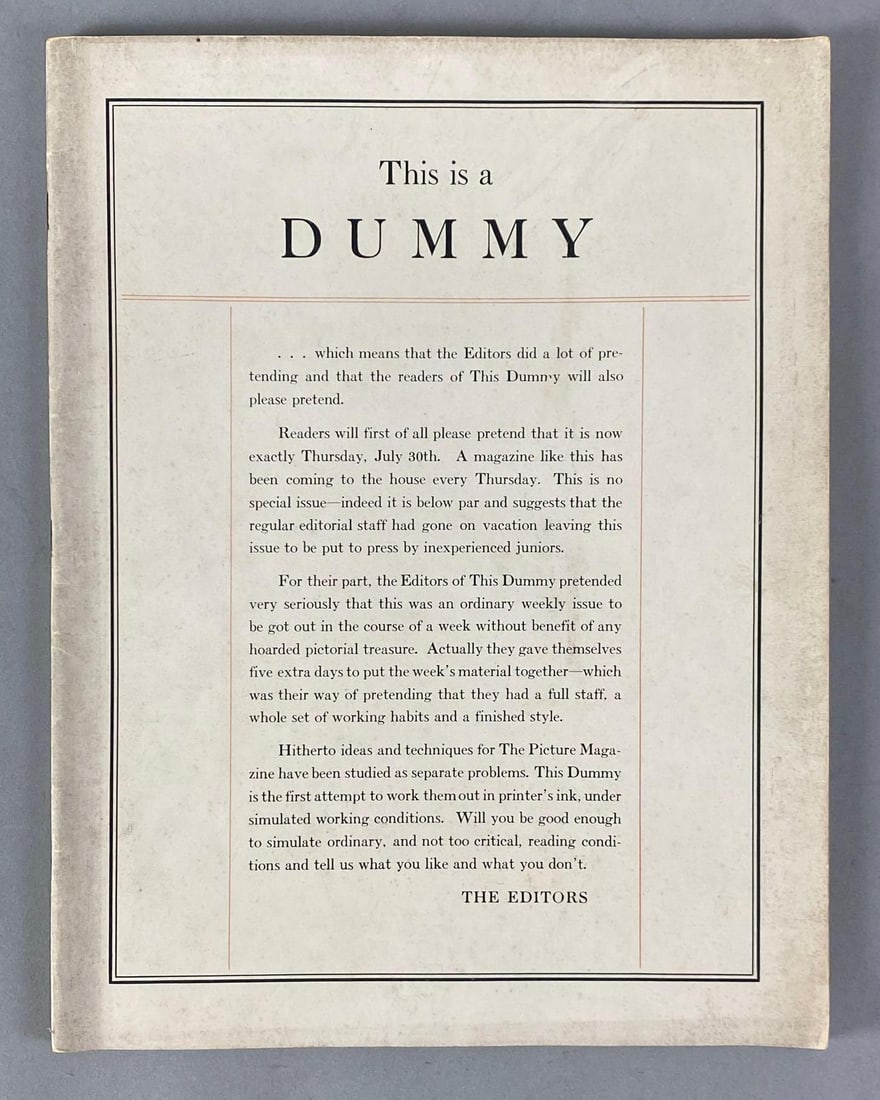 1936 First Edition Dummy For Life Magazine: In-House Shipping Option: If you would like to use our in-house shipping service, please select “Arrange My Own Shipping” when paying your invoice. After payment, our in-house shipping team wi