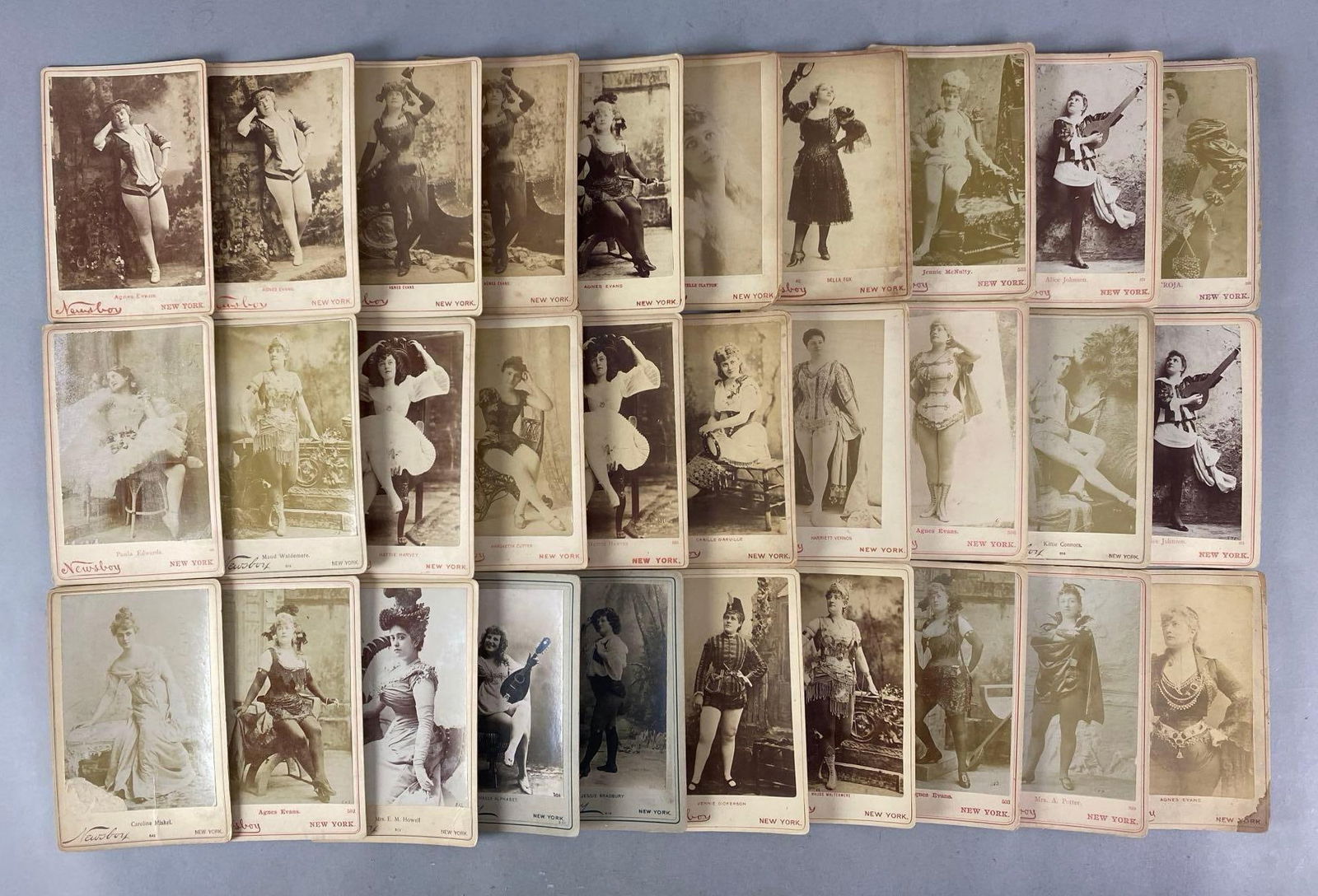 Group of 30 Antique Newsboy NY Risqué Women Cabinet Cards: In-House Shipping Option: If you would like to use our in-house shipping service, please select “Arrange My Own Shipping” when paying your invoice. After payment, our in-house shipping team wi