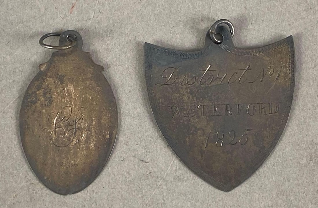 Group of 2 Civil War Sterling Silver Badges: In-House Shipping Option: If you would like to use our in-house shipping service, please select “Arrange My Own Shipping” when paying your invoice. After payment, our in-house shipping team wi