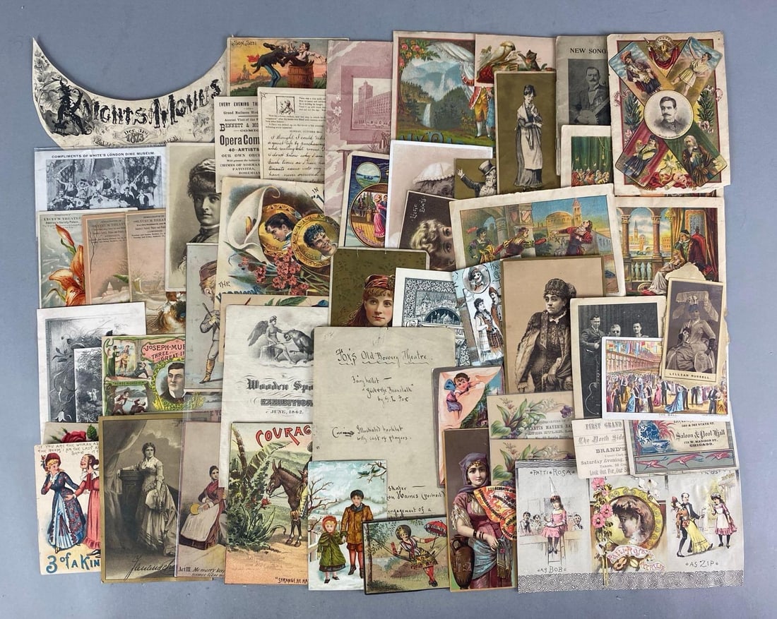 Group of Antique Theatrical Play Advertising Cards (1 of 3)