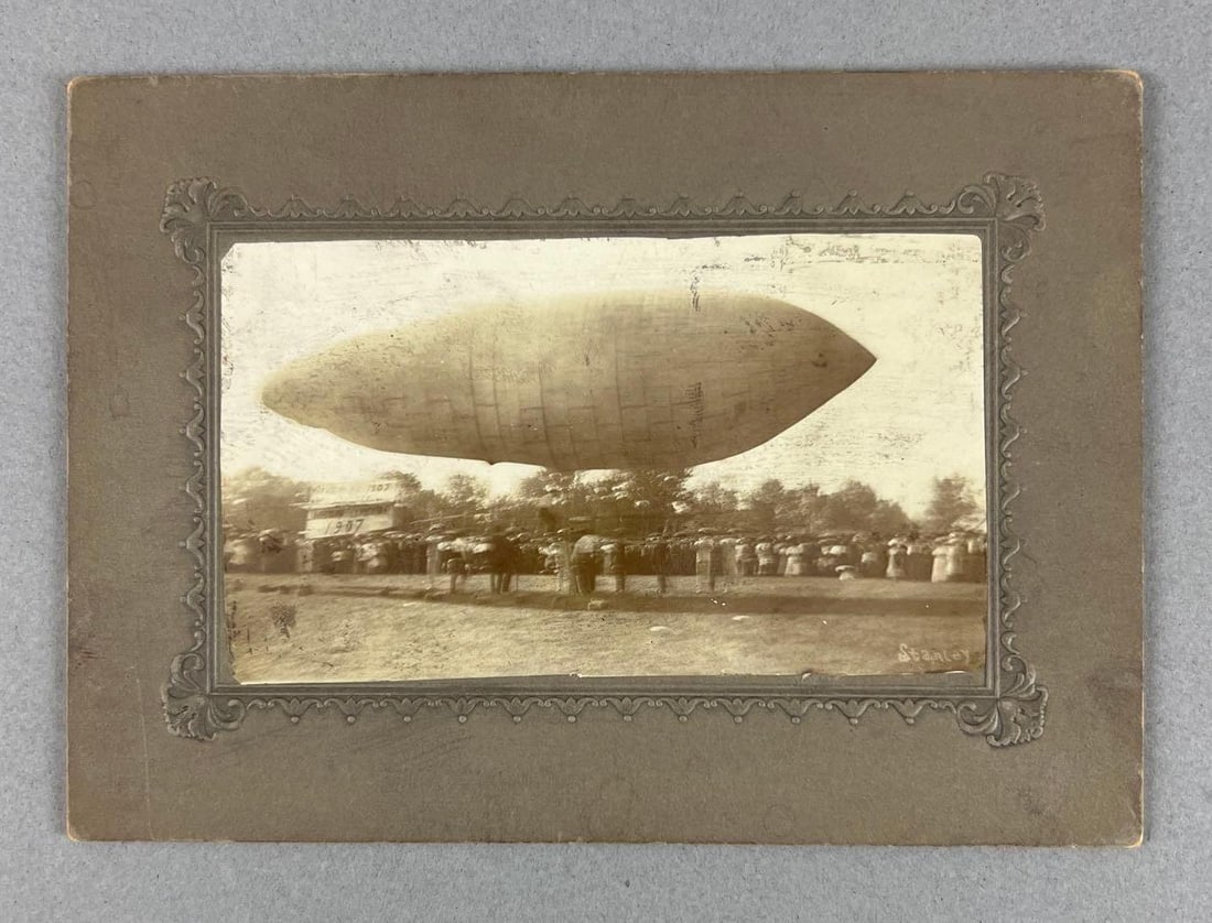 Antique 1907 Photograph of an Airship Launch: In-House Shipping Option: If you would like to use our in-house shipping service, please select “Arrange My Own Shipping” when paying your invoice. After payment, our in-house shipping team wi