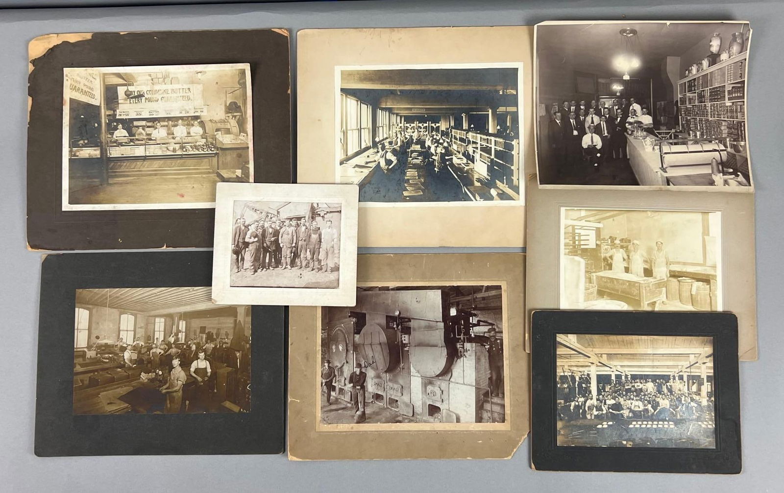 Group of 8 Antique Photographs of Factories and Workshops: In-House Shipping Option: If you would like to use our in-house shipping service, please select “Arrange My Own Shipping” when paying your invoice. After payment, our in-house shipping team wi