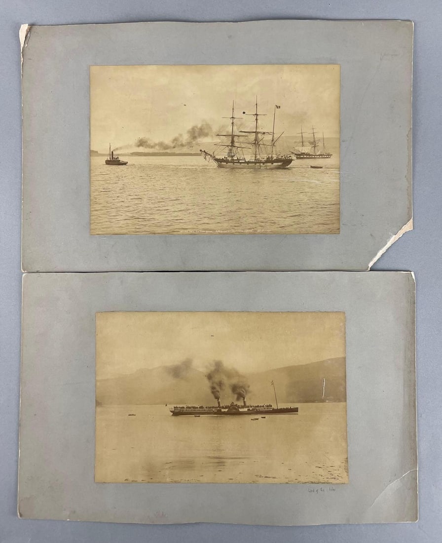 Group of 2 Antique Photographs of Ships: In-House Shipping Option: If you would like to use our in-house shipping service, please select “Arrange My Own Shipping” when paying your invoice. After payment, our in-house shipping team wi