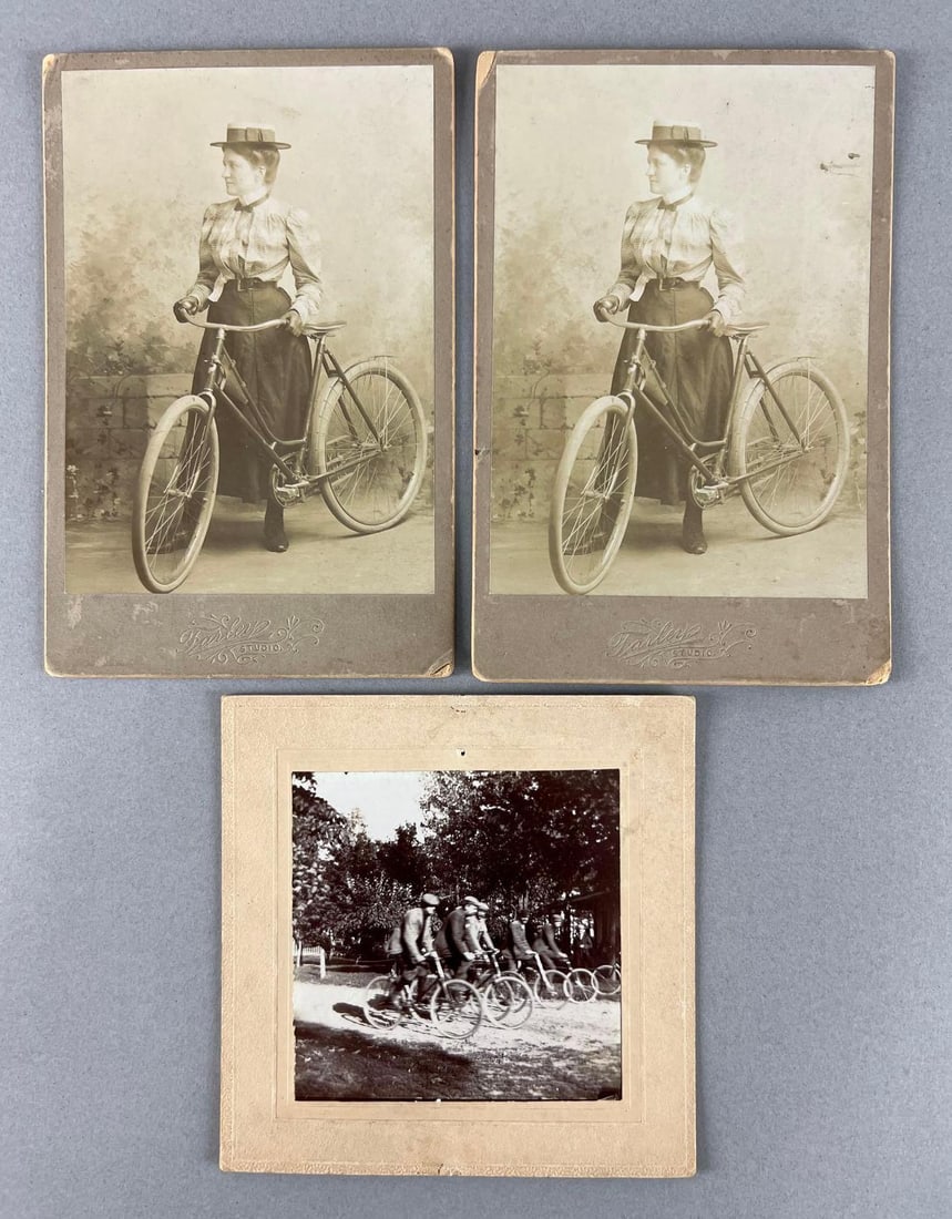 Group of 3 Antique Photographs of Bicycles (1 of 2)