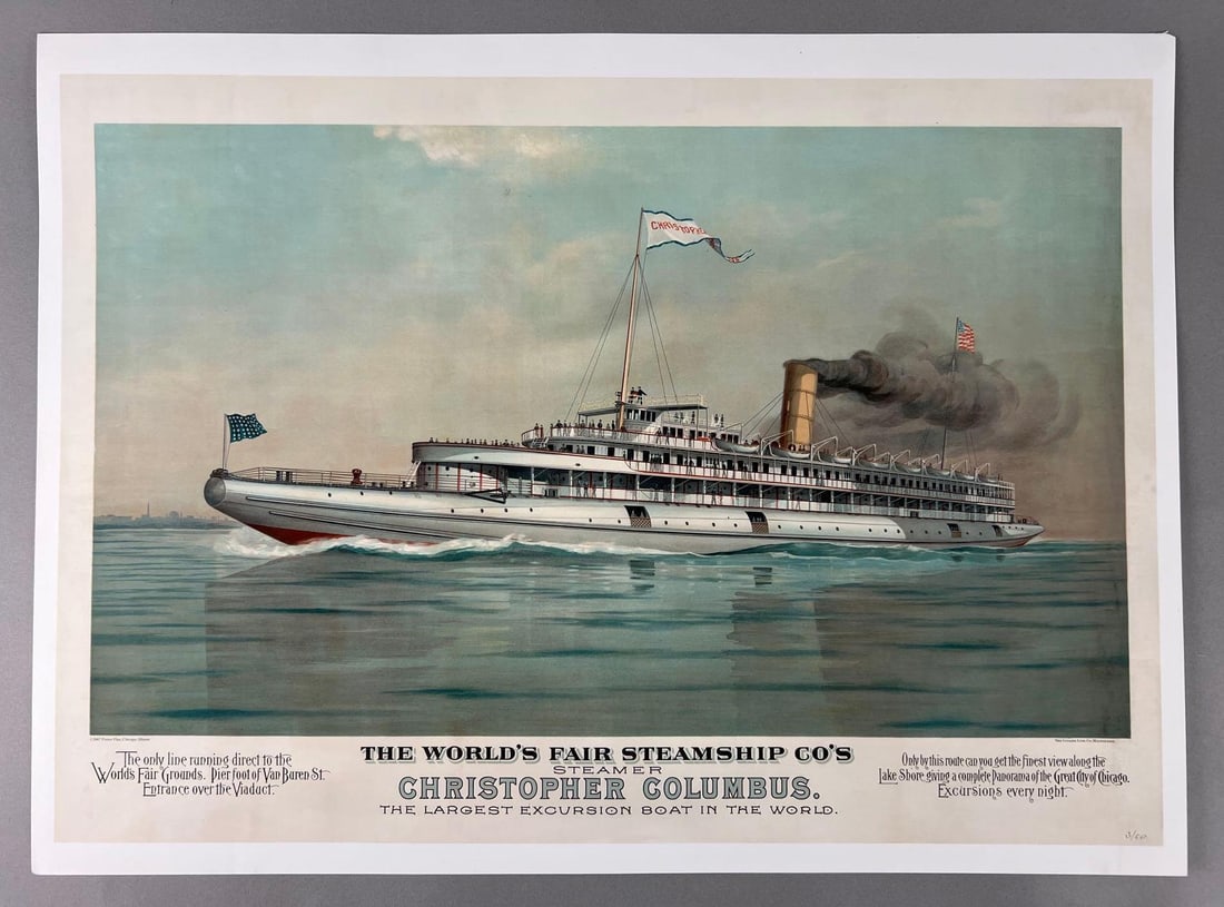2007 Limited Edition Chicago Worlds Fair Steamship Christopher Columbus Print (1 of 4)