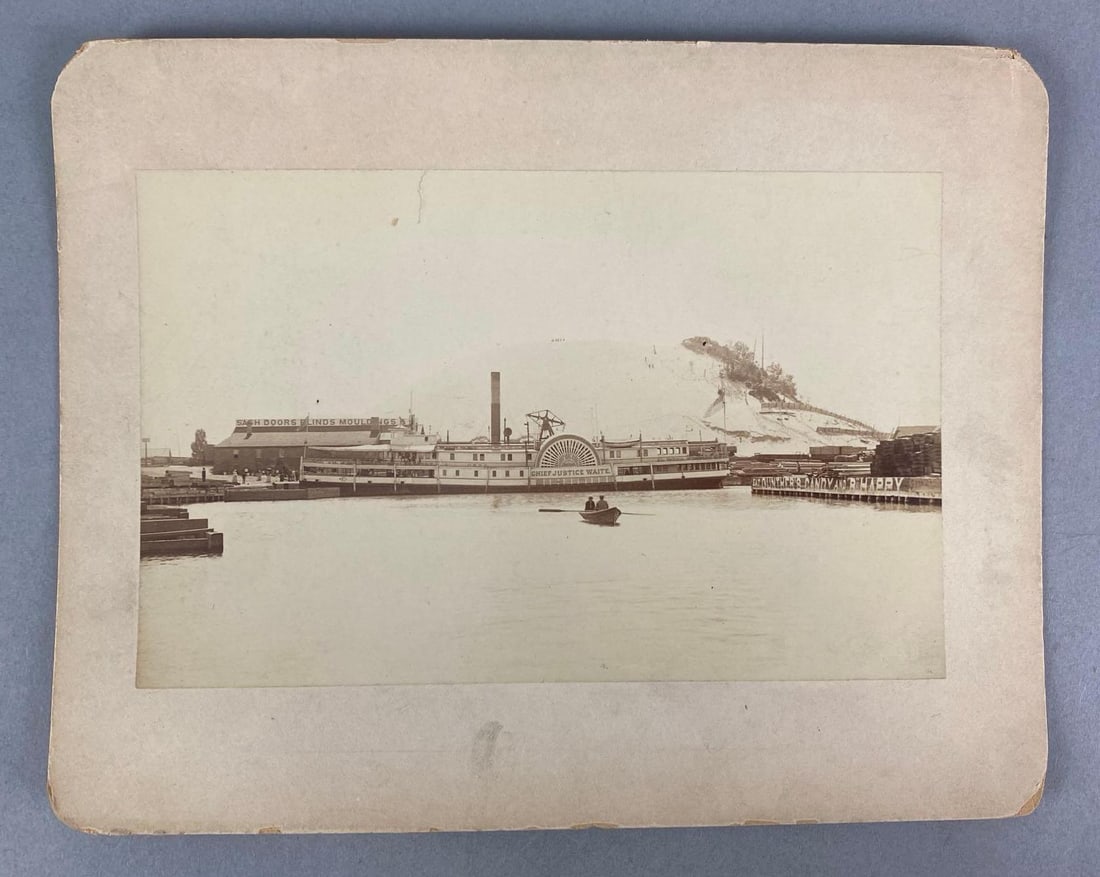 Antique Steamboat Chief Justice Waite In Port Photograph: In-House Shipping Option: If you would like to use our in-house shipping service, please select “Arrange My Own Shipping” when paying your invoice. After payment, our in-house shipping team wi