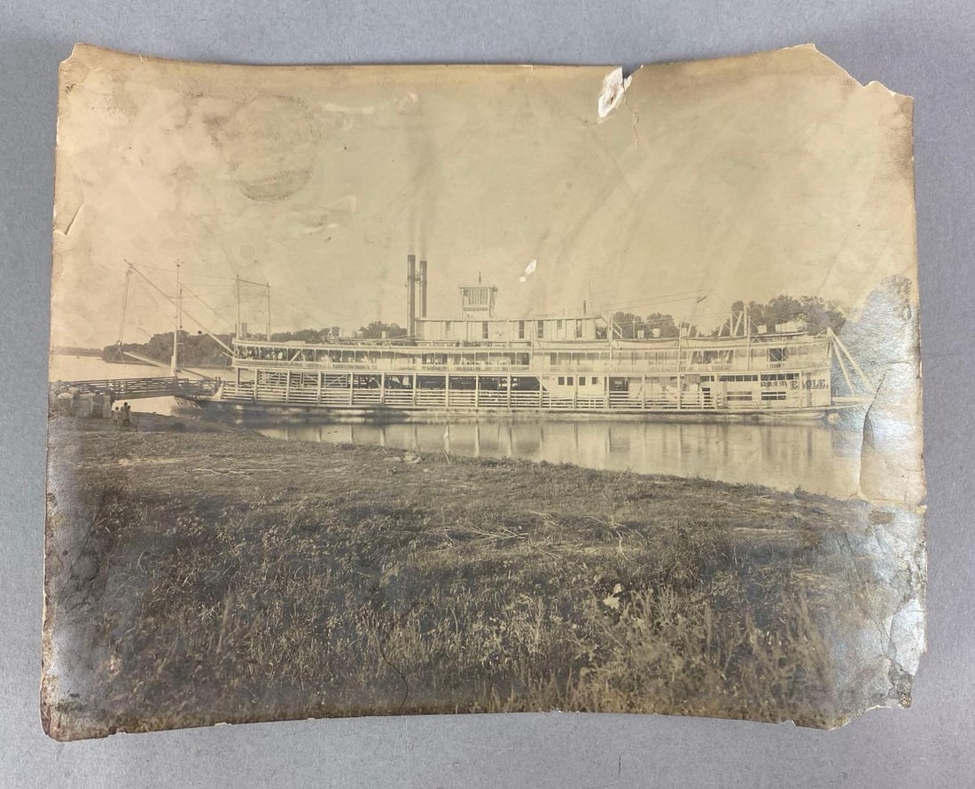 Antique Bald Eagle Steamboat at Landing Photograph: In-House Shipping Option: If you would like to use our in-house shipping service, please select “Arrange My Own Shipping” when paying your invoice. After payment, our in-house shipping team wi