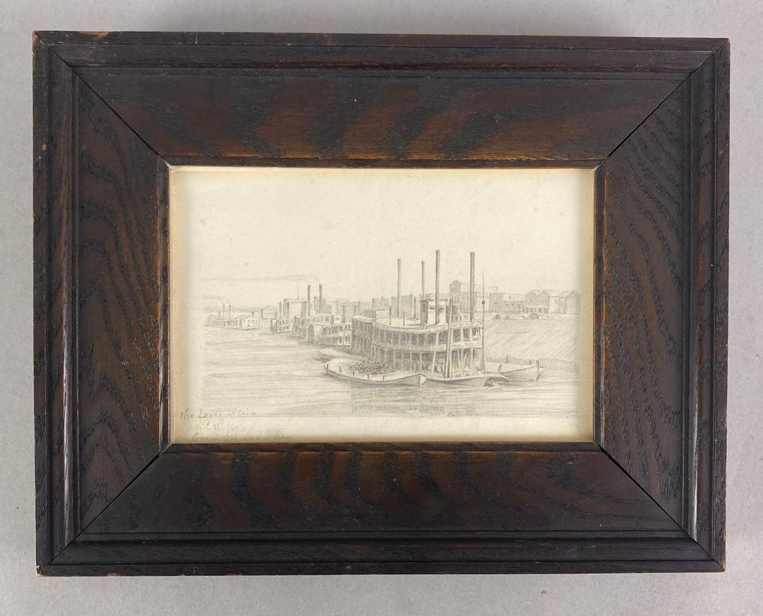 1867 Drawing of The Lady May Steamboat Docked In Cairo: In-House Shipping Option: If you would like to use our in-house shipping service, please select “Arrange My Own Shipping” when paying your invoice. After payment, our in-house shipping team wi