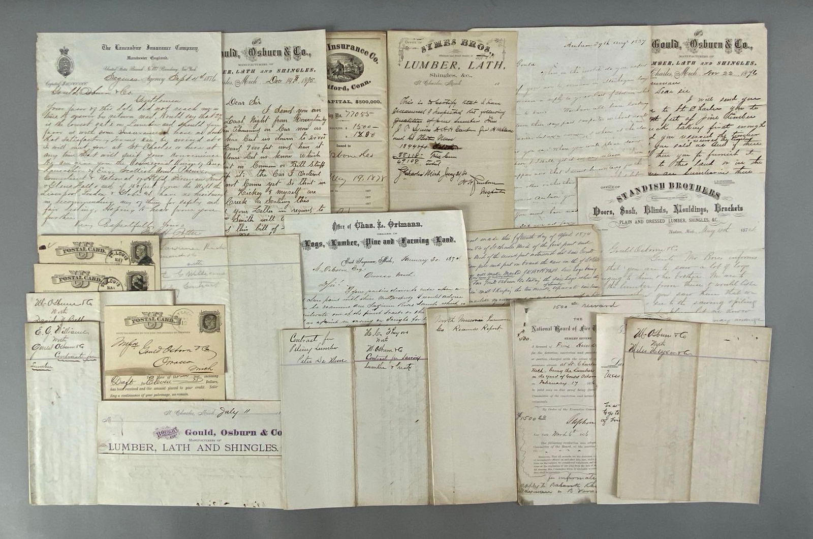 Group of 1830s-1870s Lumber Letterheads (1 of 3)