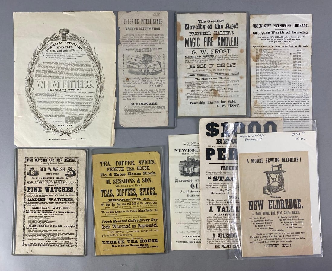 Group of Antique Advertising Posters: In-House Shipping Option: If you would like to use our in-house shipping service, please select “Arrange My Own Shipping” when paying your invoice. After payment, our in-house shipping team wi