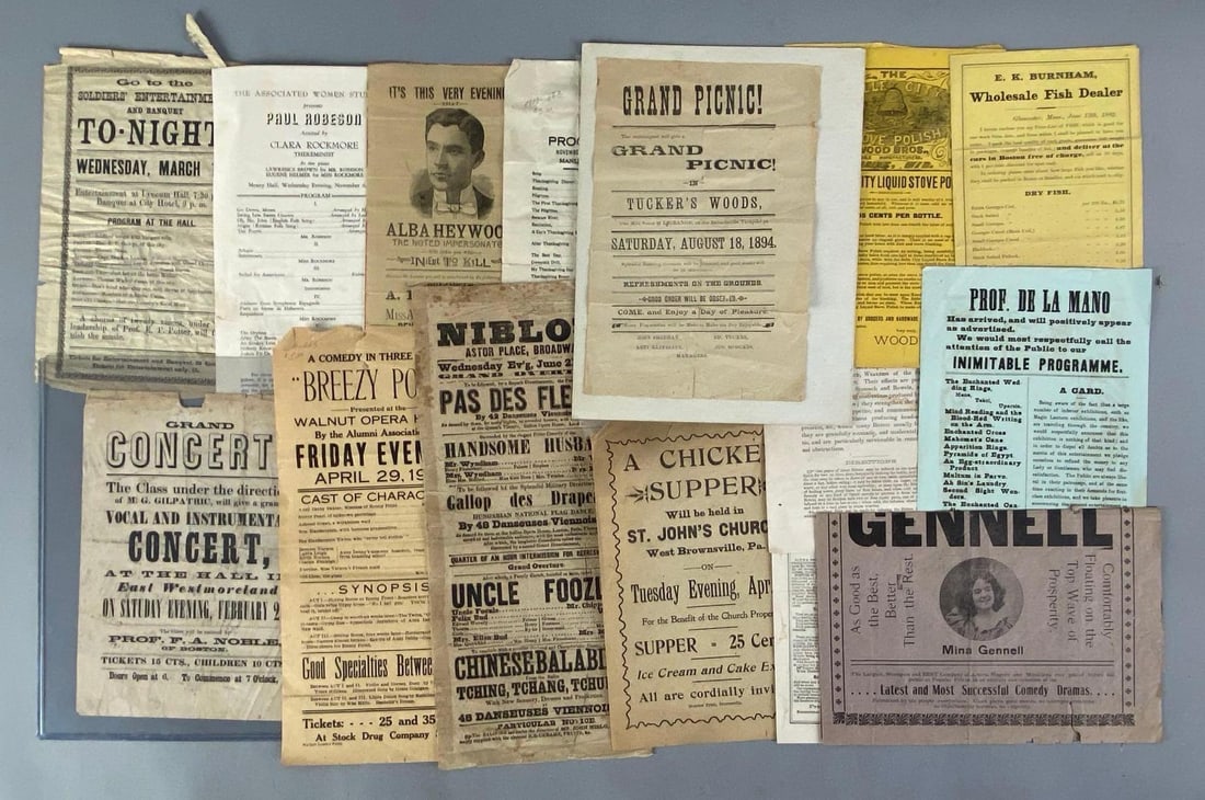 Group of Antique Event Flyers (1 of 3)