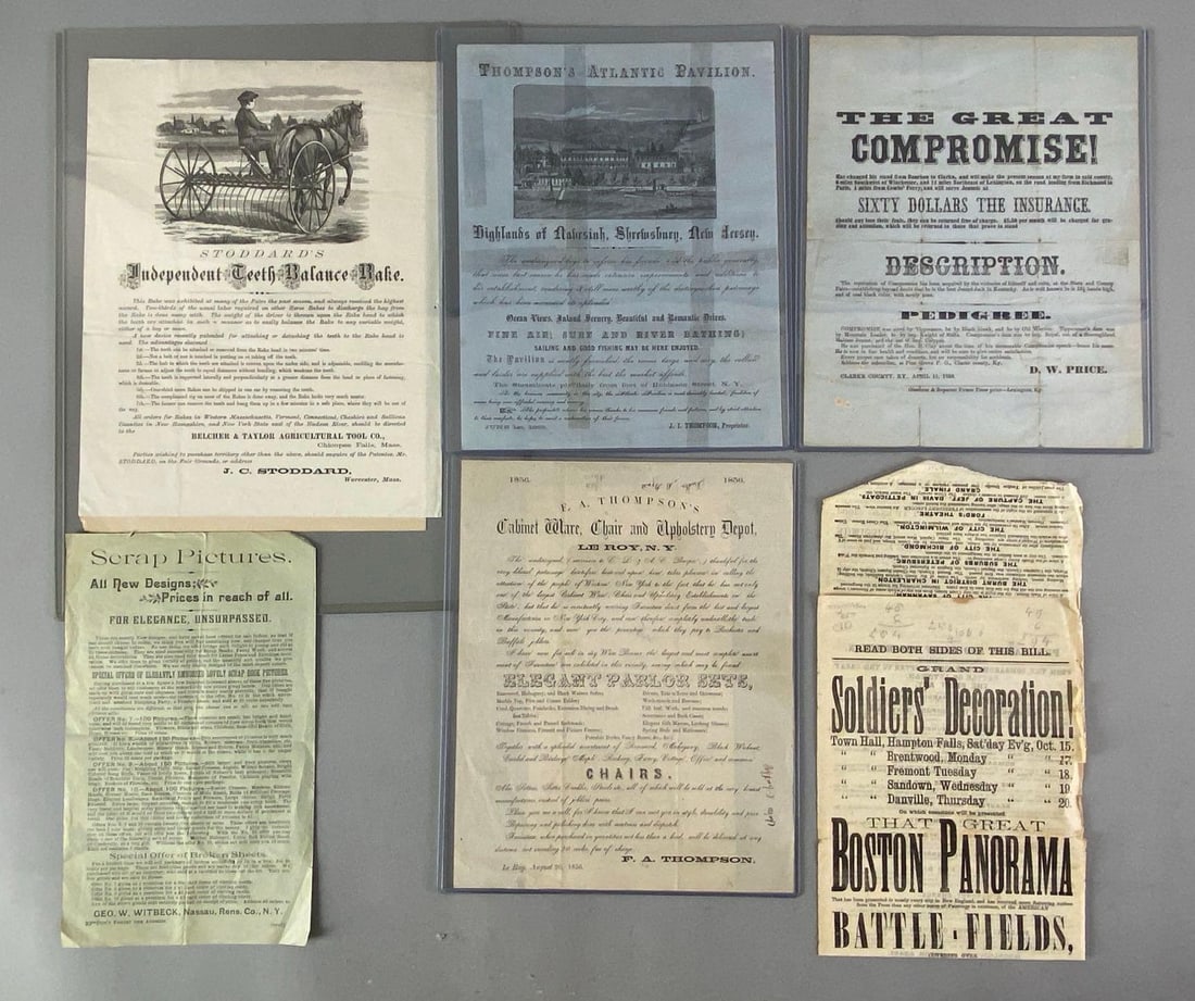 Group of 1850s Company Advertising Flyers: In-House Shipping Option: If you would like to use our in-house shipping service, please select “Arrange My Own Shipping” when paying your invoice. After payment, our in-house shipping team wi