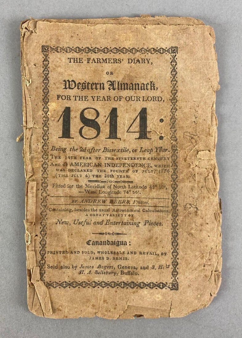 1814 The Farmers Diary / Western Almanac Booklet: In-House Shipping Option: If you would like to use our in-house shipping service, please select “Arrange My Own Shipping” when paying your invoice. After payment, our in-house shipping team wi