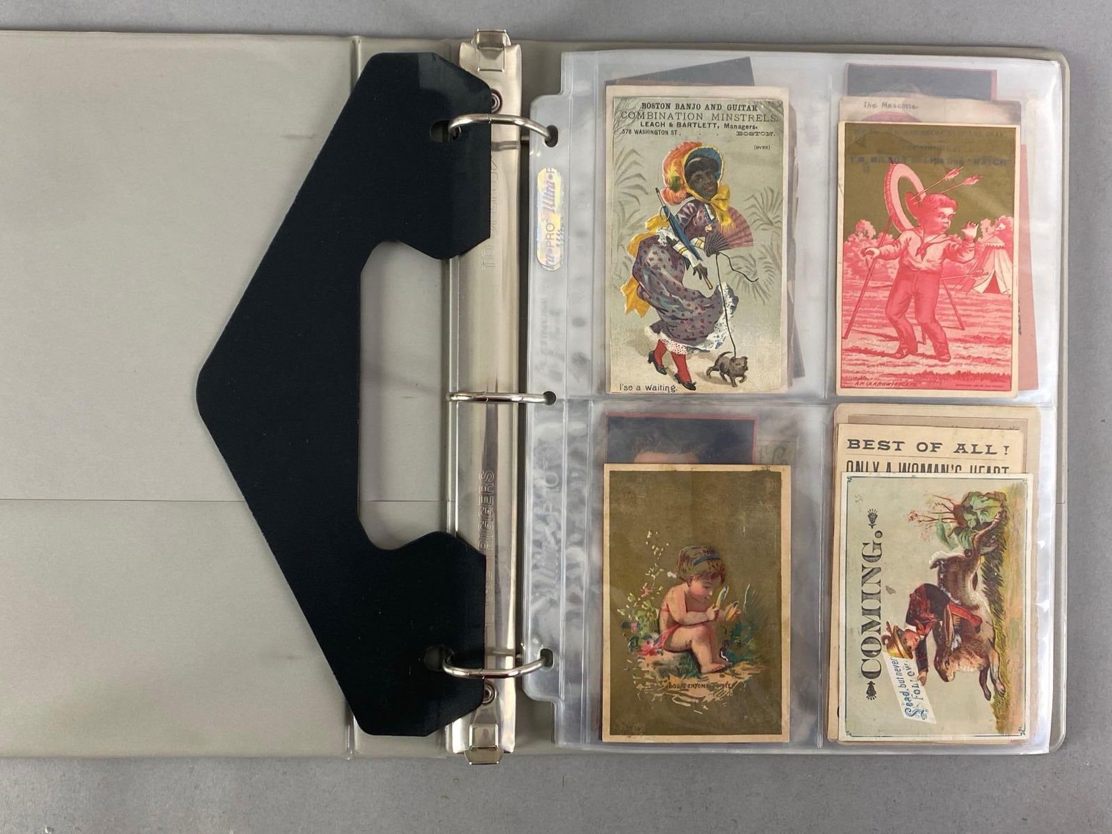 Album of 40+ Antique Theatrical Play Advertisimg Cards: In-House Shipping Option: If you would like to use our in-house shipping service, please select “Arrange My Own Shipping” when paying your invoice. After payment, our in-house shipping team wi