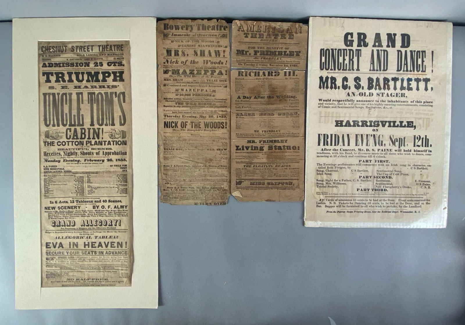 Group of 4 Antique Playbills (1 of 3)