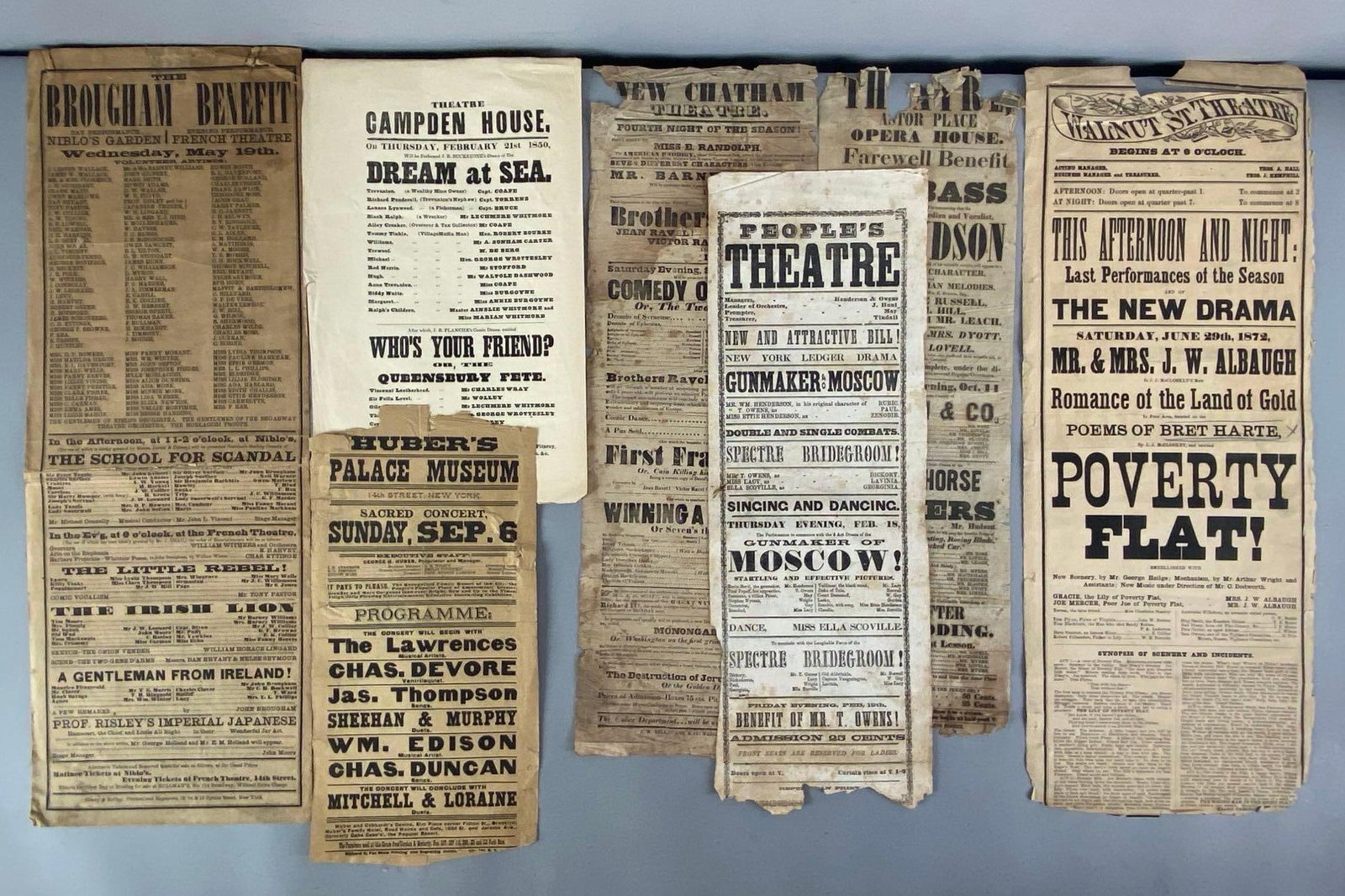 Group of Antique Playbills: In-House Shipping Option: If you would like to use our in-house shipping service, please select “Arrange My Own Shipping” when paying your invoice. After payment, our in-house shipping team wi