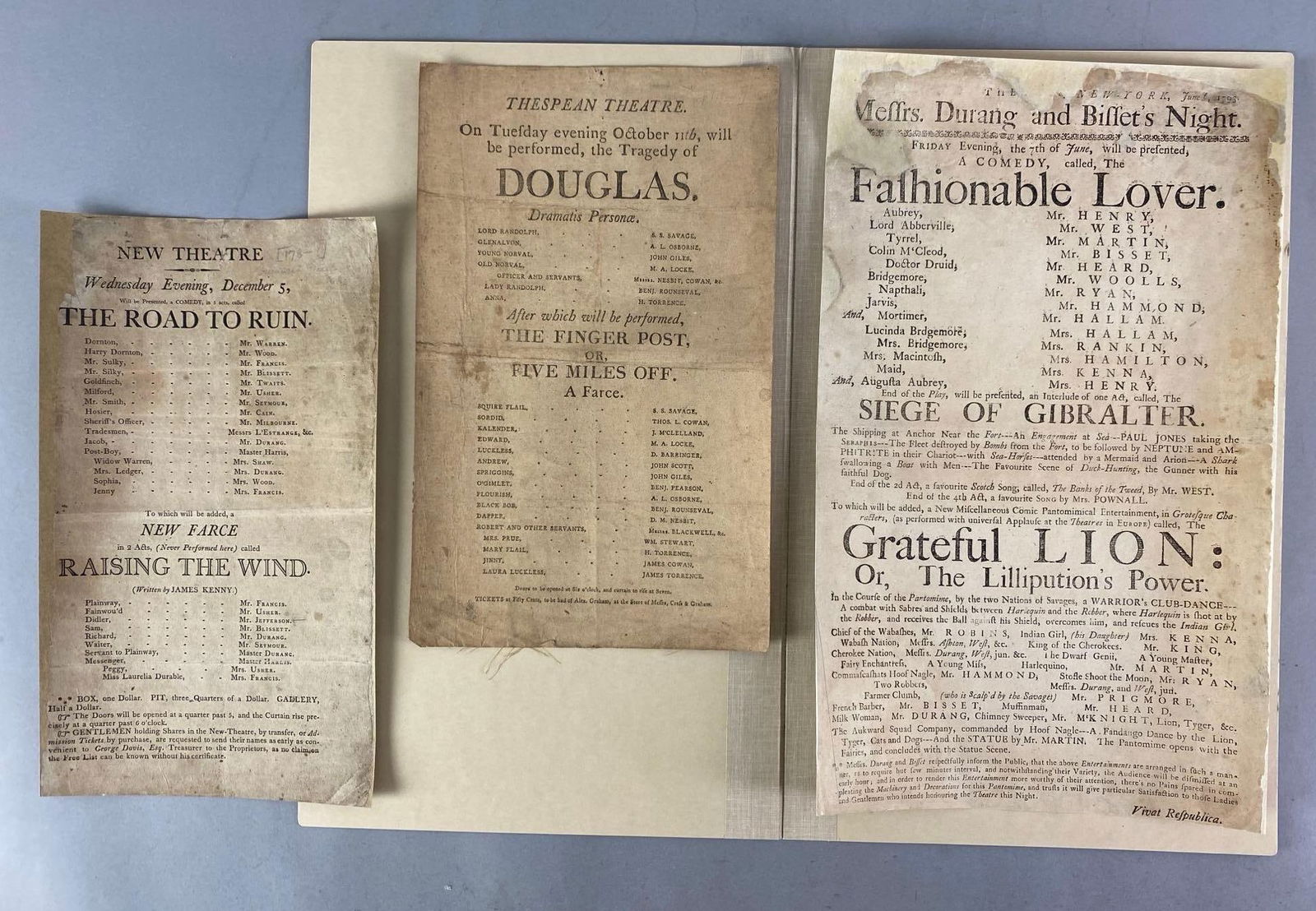 Group of 3 Antique Playbills (1 of 3)