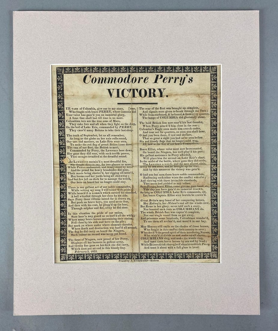 1823 Commodore Perry’s Victory Broadside Ballad: In-House Shipping Option: If you would like to use our in-house shipping service, please select “Arrange My Own Shipping” when paying your invoice. After payment, our in-house shipping team wi