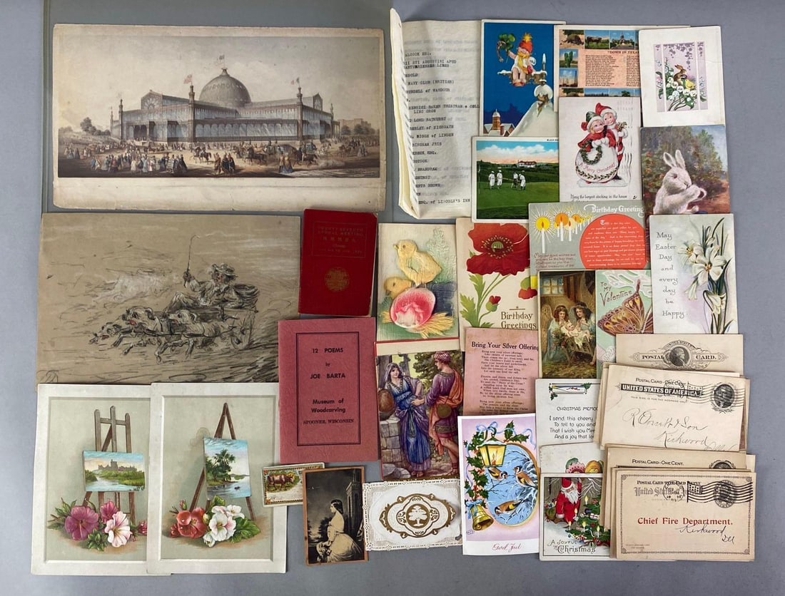 Group of Assorted Ephemera: In-House Shipping Option: If you would like to use our in-house shipping service, please select “Arrange My Own Shipping” when paying your invoice. After payment, our in-house shipping team wi