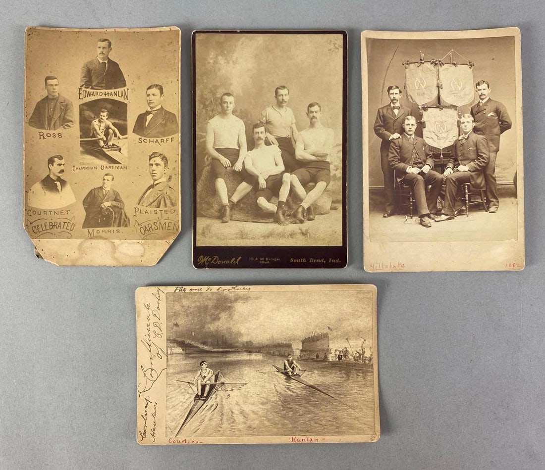 Group of 4 Antique Oarsmen Cabinet Cards: In-House Shipping Option: If you would like to use our in-house shipping service, please select “Arrange My Own Shipping” when paying your invoice. After payment, our in-house shipping team wi
