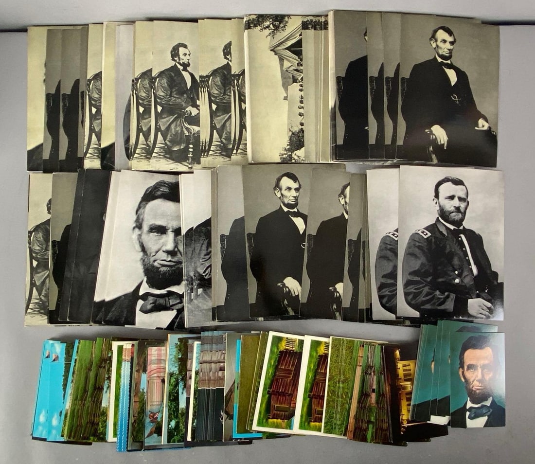 Group of Abraham Lincoln and Ulysses S Grant Postcards: In-House Shipping Option: If you would like to use our in-house shipping service, please select “Arrange My Own Shipping” when paying your invoice. After payment, our in-house shipping team