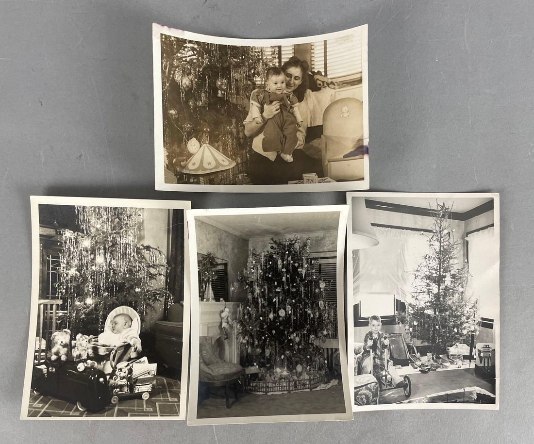 Group of Vintage Christmas Tree Photos (1 of 2)
