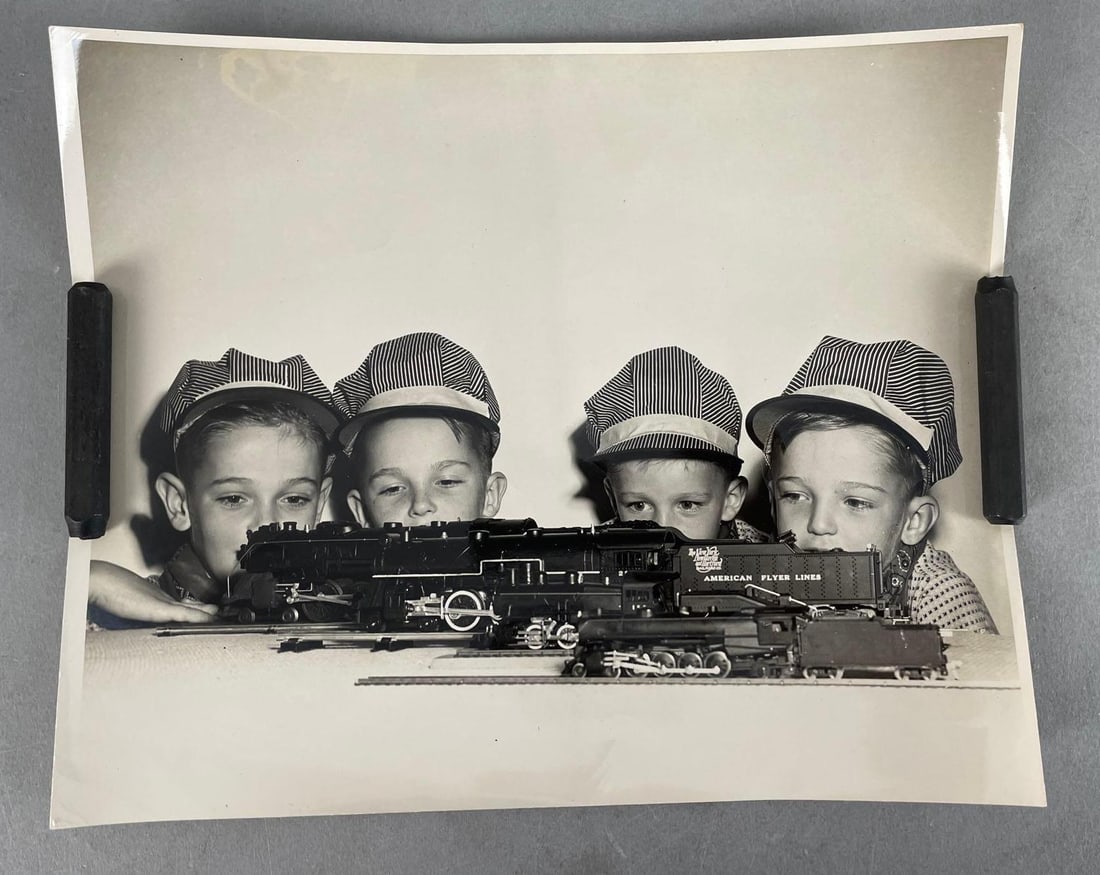 Vintage Kids with American Flyer Train Set Photo: In-House Shipping Option: If you would like to use our in-house shipping service, please select “Arrange My Own Shipping” when paying your invoice. After payment, our in-house shipping team wi