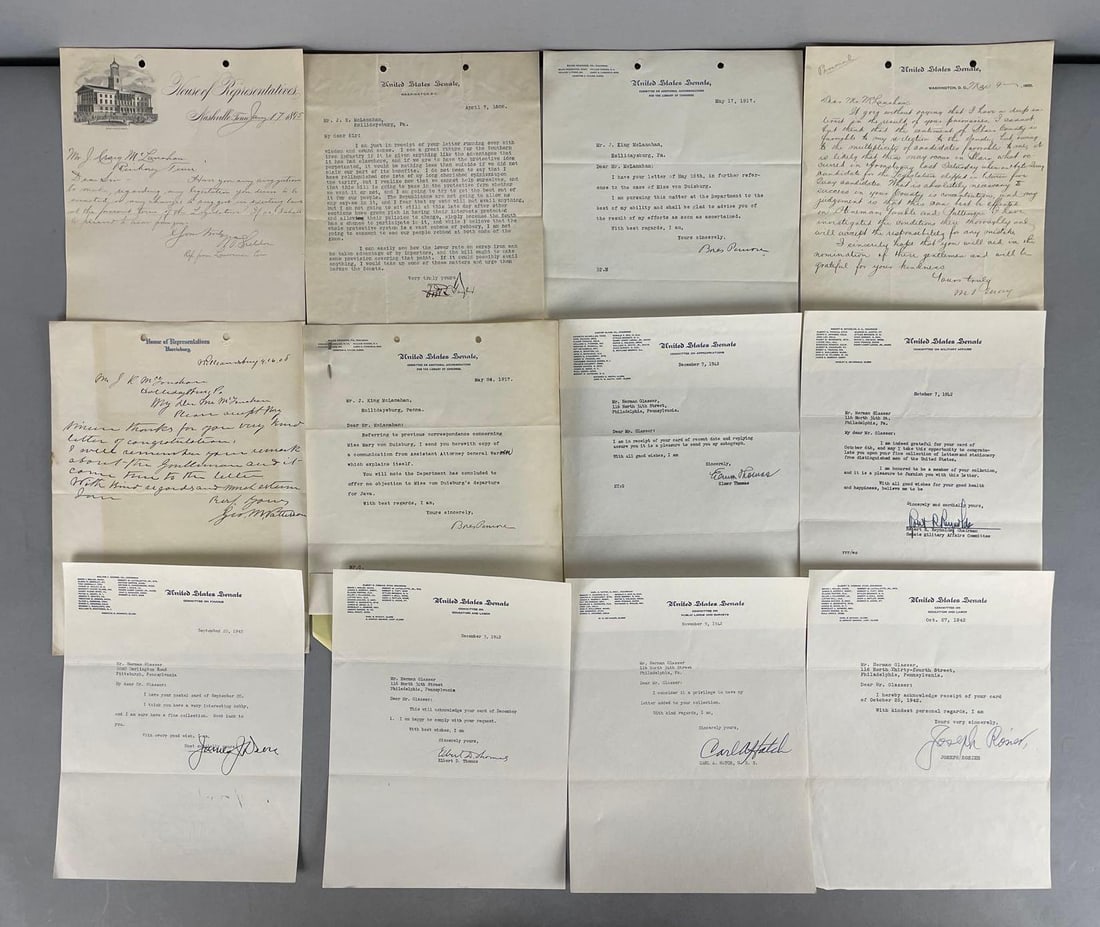 Group of Vintage U.S. Senate / House Correspondence Letters (1 of 3)