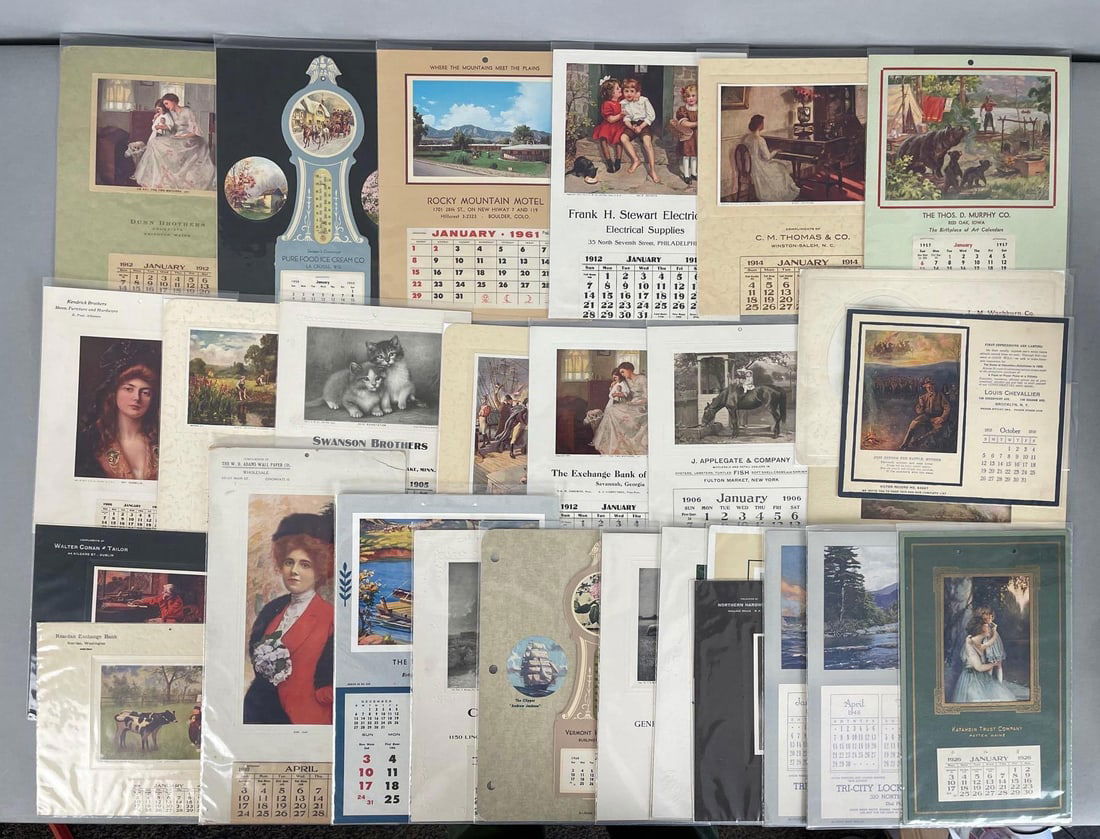 Group of Antique Paper Advertising Calendars (1 of 3)