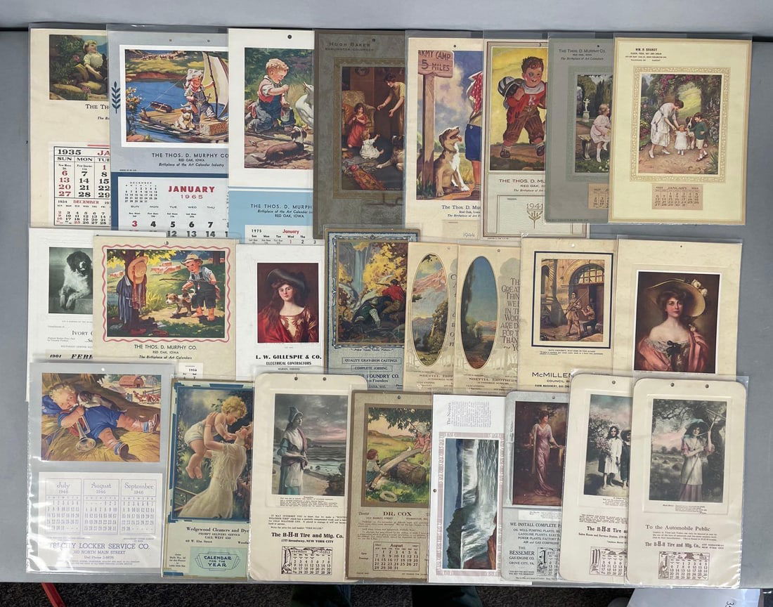 Group of Vintage Paper Advertising Calendars: In-House Shipping Option: If you would like to use our in-house shipping service, please select “Arrange My Own Shipping” when paying your invoice. After payment, our in-house shipping team wi