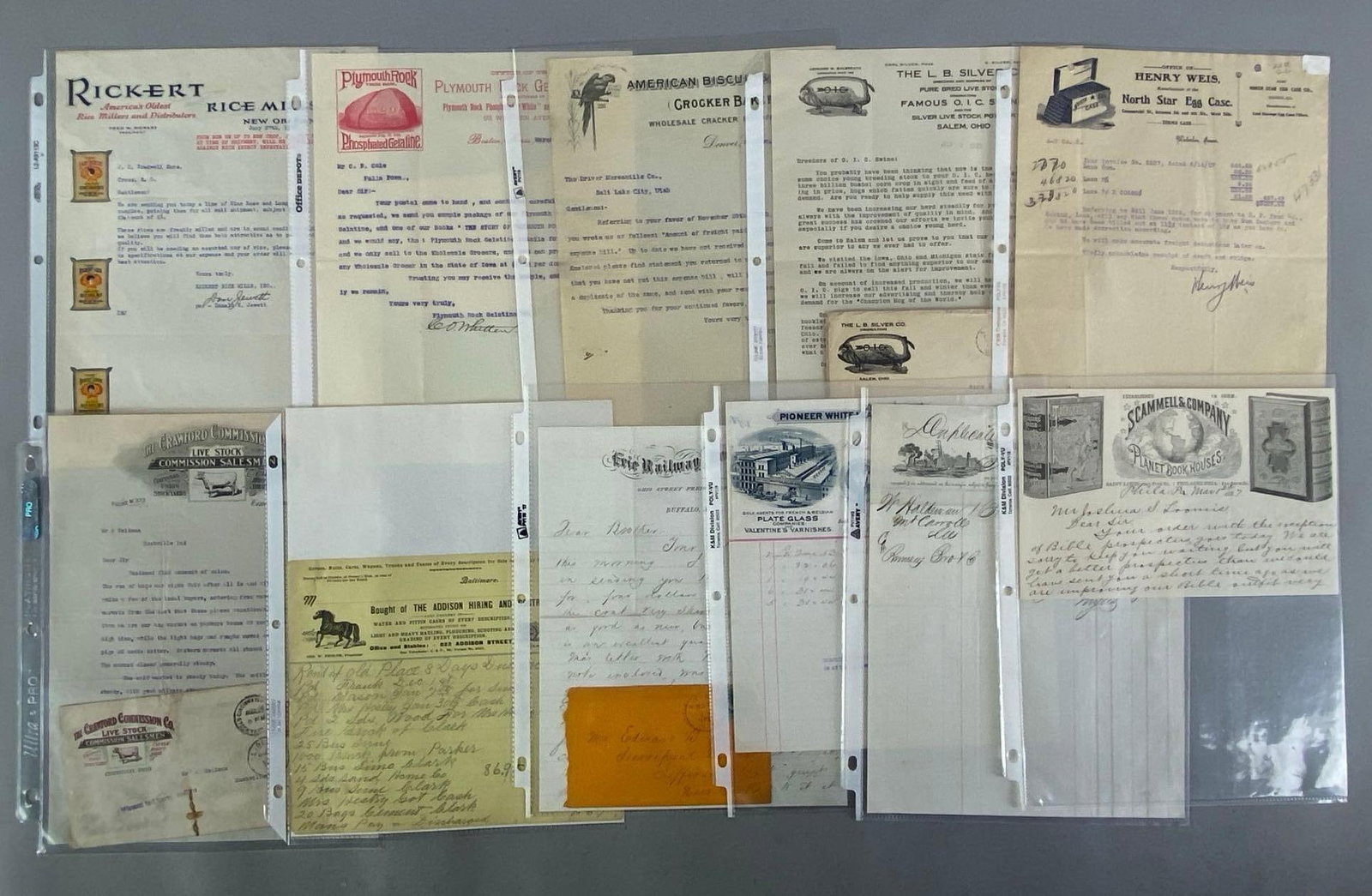 Group of Vintage Letterheads: In-House Shipping Option: If you would like to use our in-house shipping service, please select “Arrange My Own Shipping” when paying your invoice. After payment, our in-house shipping team wi