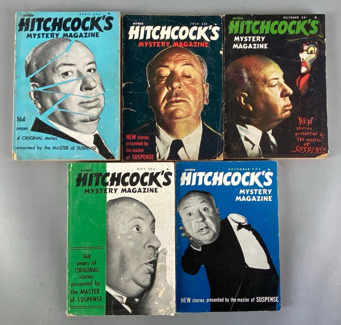 Group of 5 1960s Alfred Hitchcock Mystery Magazines (1 of 3)