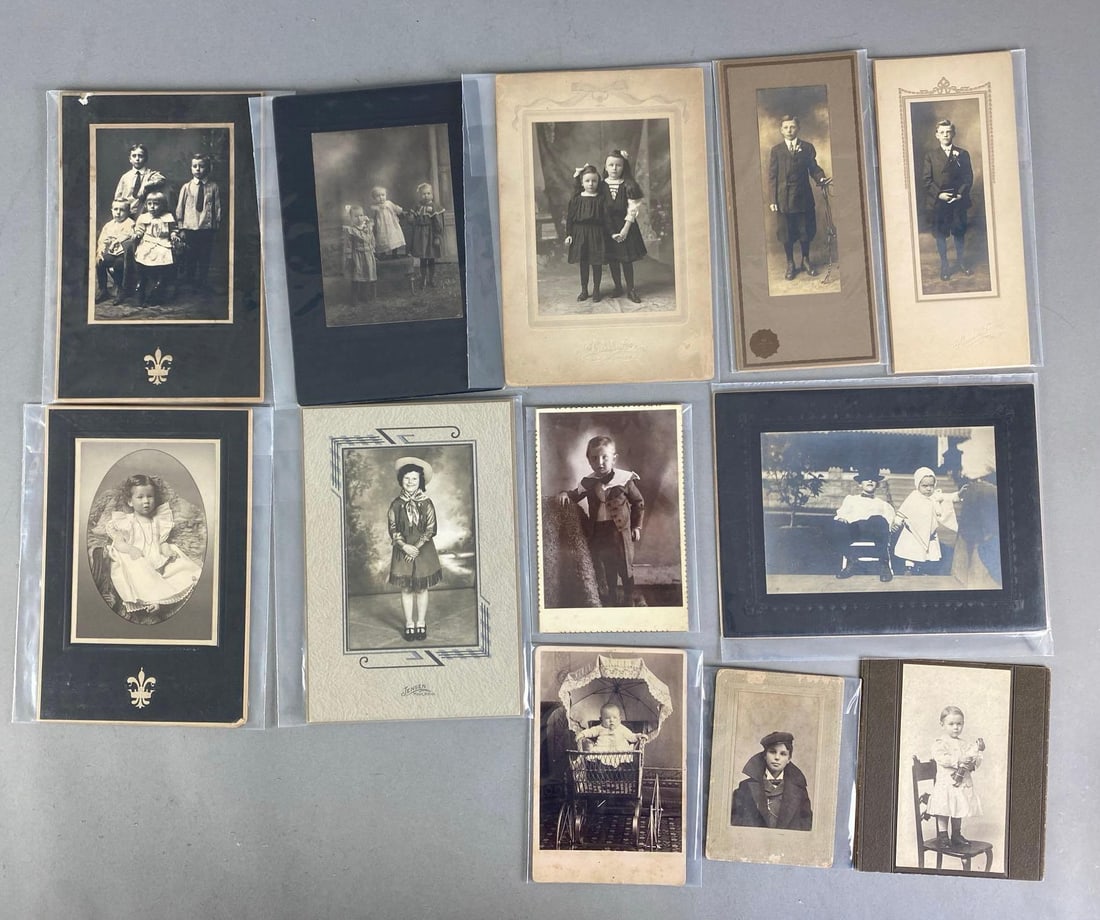 Group of Vintage Mounted Children Photographs (1 of 3)
