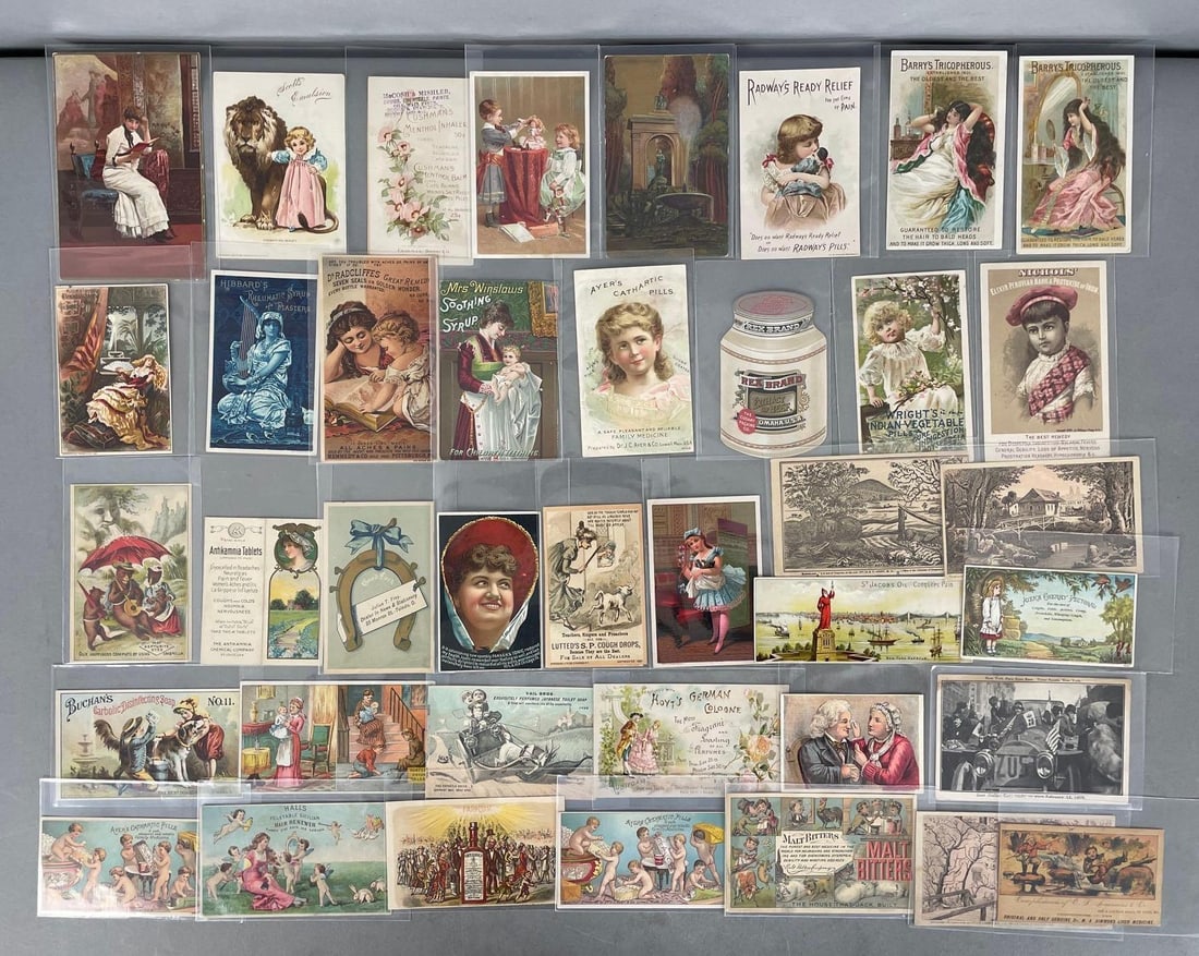 Group of Antique Apothecary Trade Cards: In-House Shipping Option: If you would like to use our in-house shipping service, please select “Arrange My Own Shipping” when paying your invoice. After payment, our in-house shipping team wi