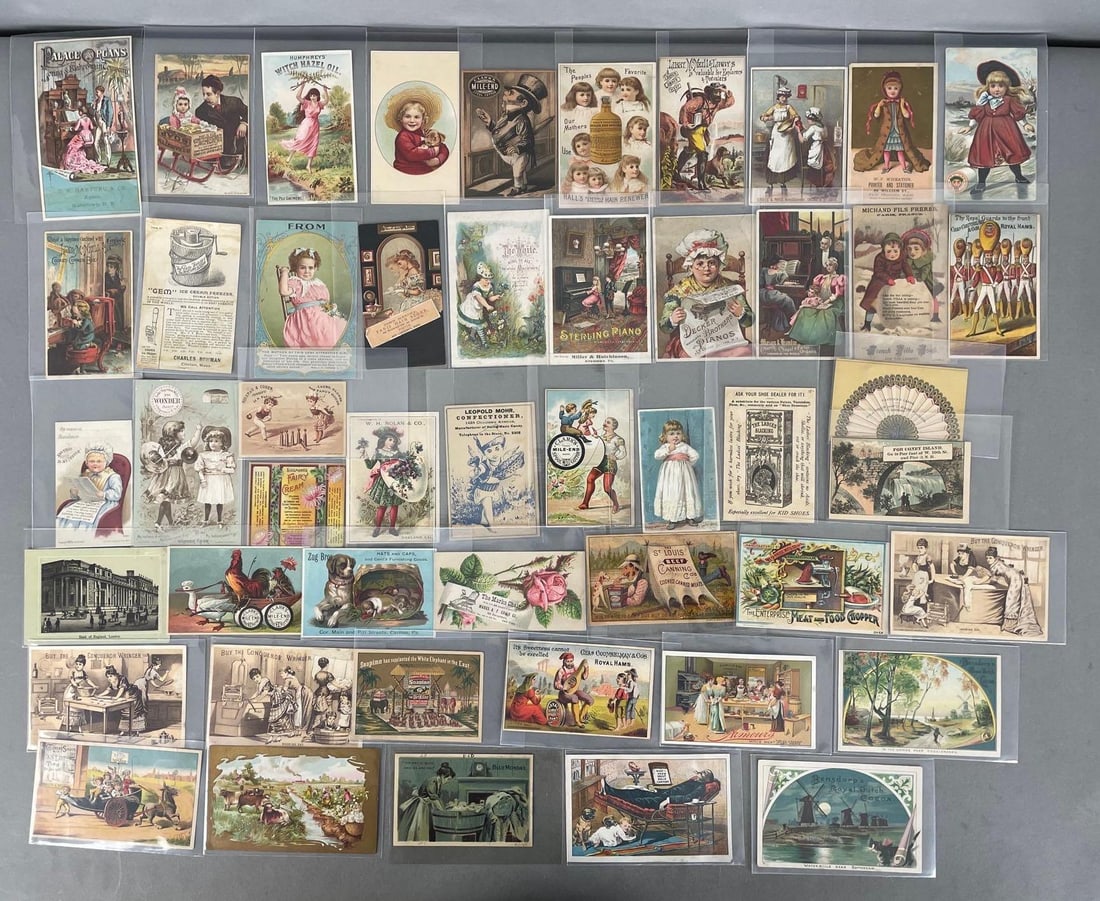 Group of Antique Trade Cards: In-House Shipping Option: If you would like to use our in-house shipping service, please select “Arrange My Own Shipping” when paying your invoice. After payment, our in-house shipping team wi