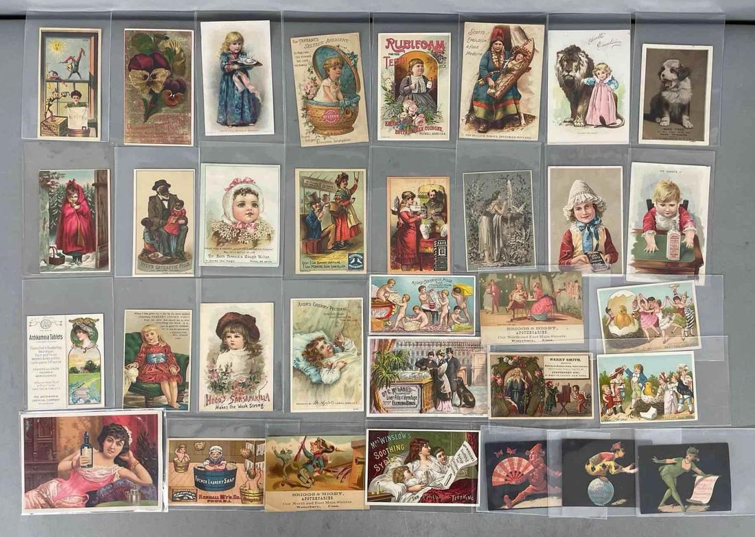 Group of Antique Apothecary Trade Cards: In-House Shipping Option: If you would like to use our in-house shipping service, please select “Arrange My Own Shipping” when paying your invoice. After payment, our in-house shipping team wi