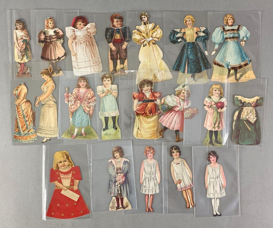 Group of Antique Paper Doll Trade Cards: In-House Shipping Option: If you would like to use our in-house shipping service, please select “Arrange My Own Shipping” when paying your invoice. After payment, our in-house shipping team wi