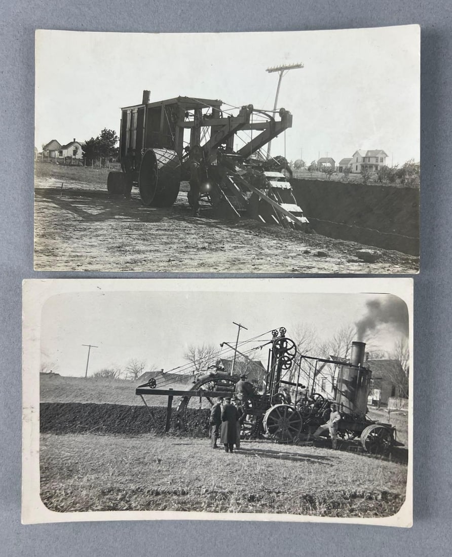 Postcards - 2 Real Photos of Trenching Machines (1 of 2)