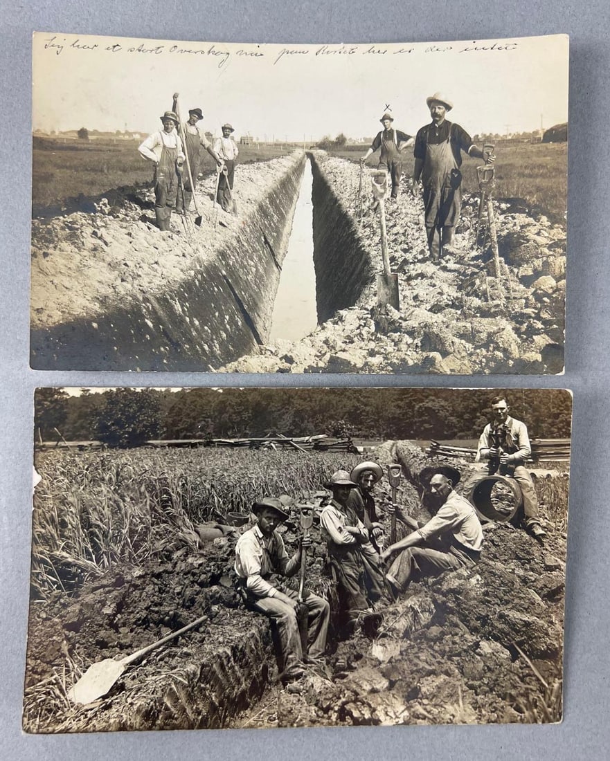 Postcards - Real Photos of Men Digging Trenches (1 of 2)