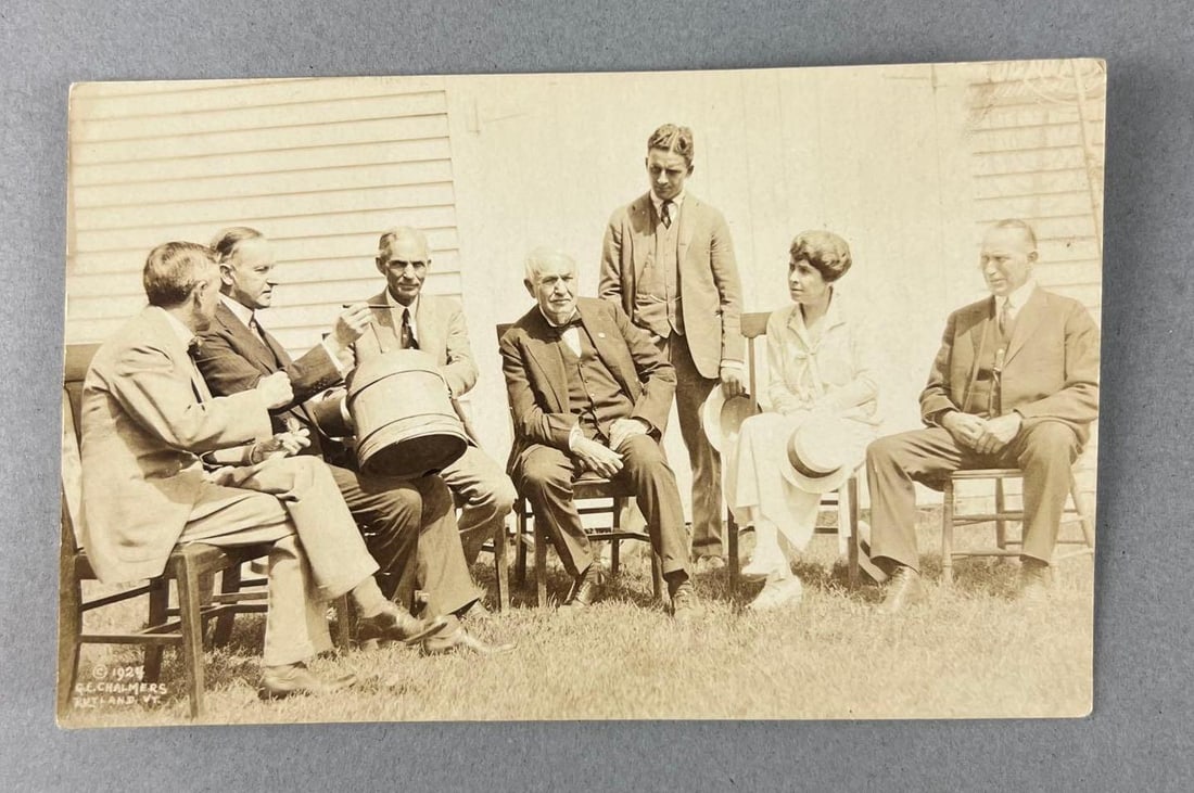 Postcards - Real Photo of President Coolidge and Other Historical Figures: In-House Shipping Option: If you would like to use our in-house shipping service, please select “Arrange My Own Shipping” when paying your invoice. After payment, our in-house shipping team wi