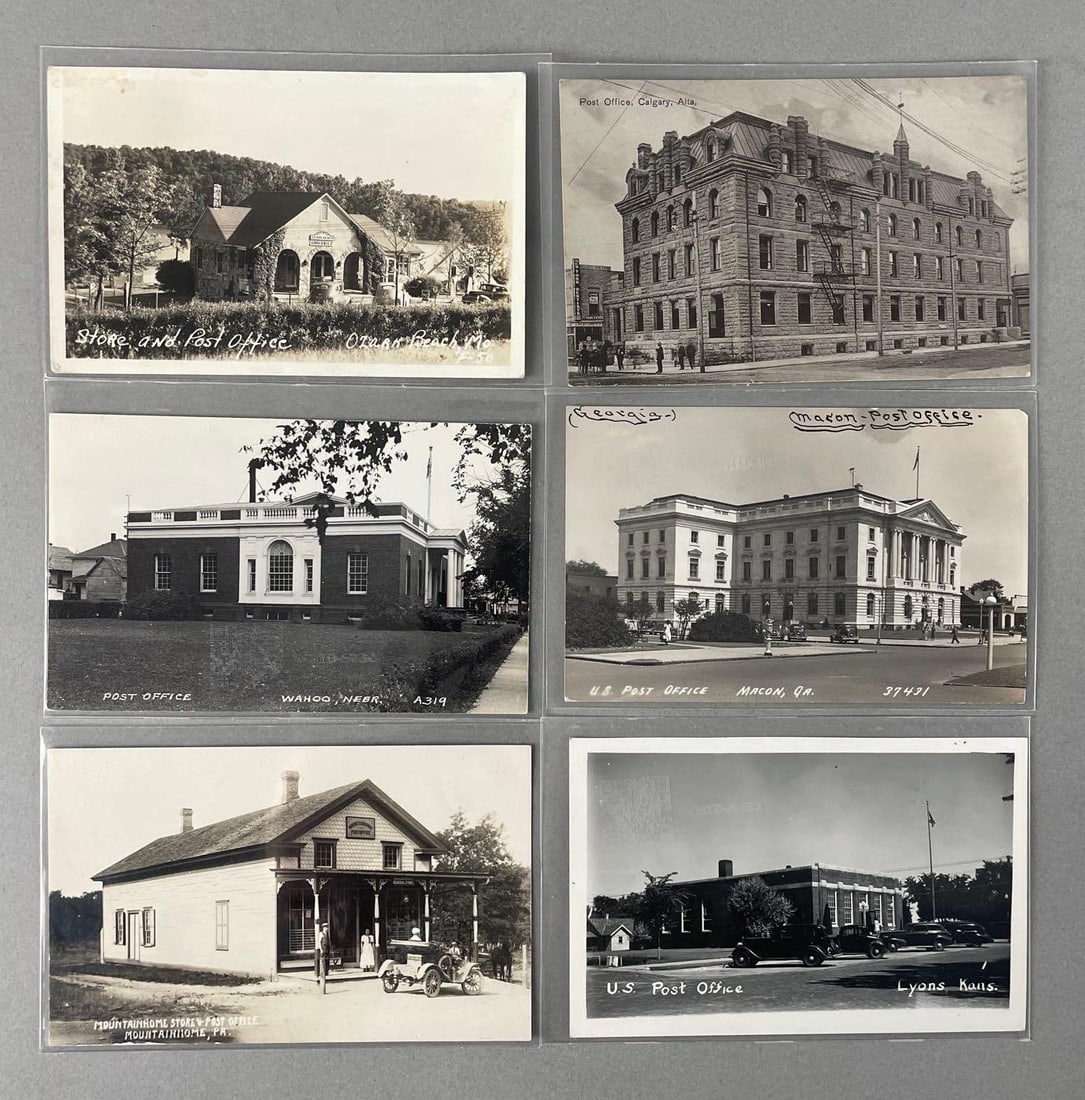 Postcards - 6 Post Office Real Photo (1 of 2)