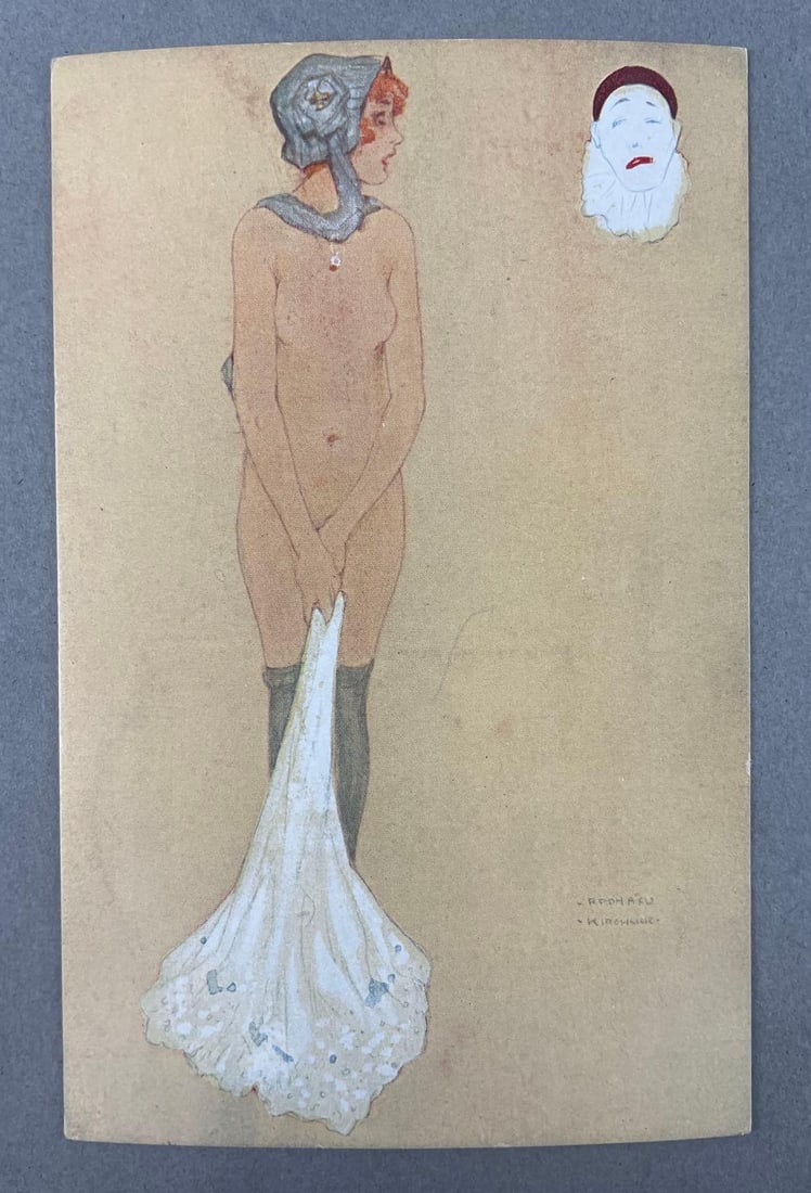 Kirchner L'Envie Art Deco Nude Lady Postcard: In-House Shipping Option: If you would like to use our in-house shipping service, please select “Arrange My Own Shipping” when paying your invoice. After payment, our in-house shipping team