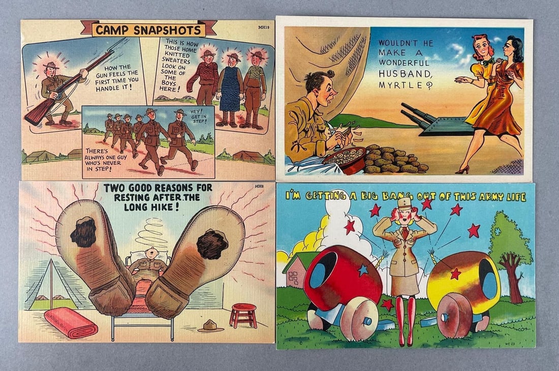 Postcards - 21 Military Comic: In-House Shipping Option: If you would like to use our in-house shipping service, please select “Arrange My Own Shipping” when paying your invoice. After payment, our in-house shipping team wi